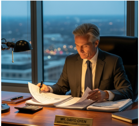 Senior Trust & Estate Accountant working on estate tax forms