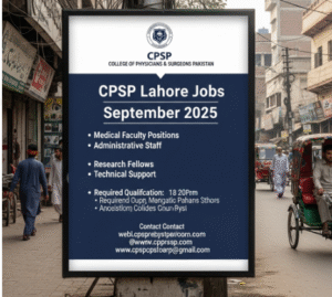 CPSP Lahore Jobs September 2025